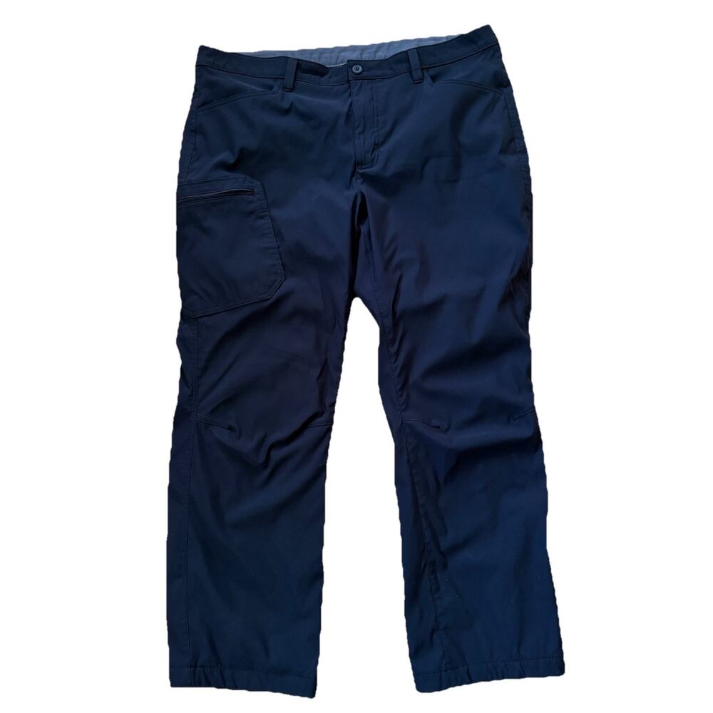 Eddie Bauer Fleece Lined Tech Pants Mens Size 40x30 Black Nylon Outdoors Hiking